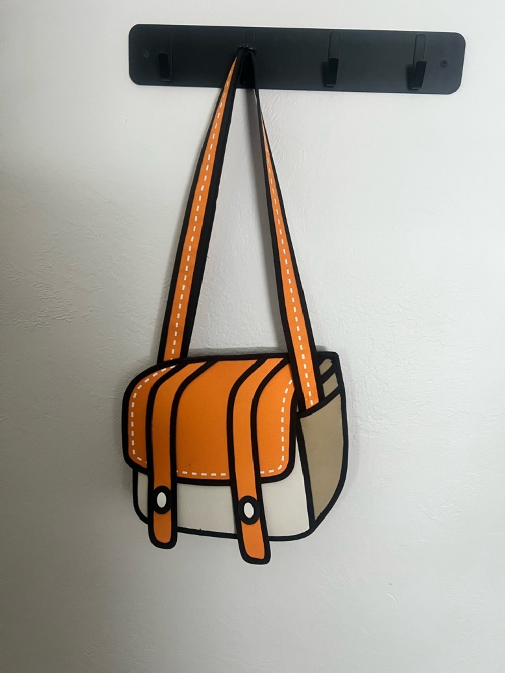 Jump From Paper Orange and Cream Crossbody Bag - Cartoon Style